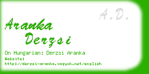 aranka derzsi business card